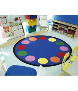Joy Carpets Kid Essentials Multi Lots of Dots 13ft.2in. Round Rug