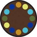 Joy Carpets Kid Essentials Earthtone Lots of Dots 13ft.2in. Round Rug