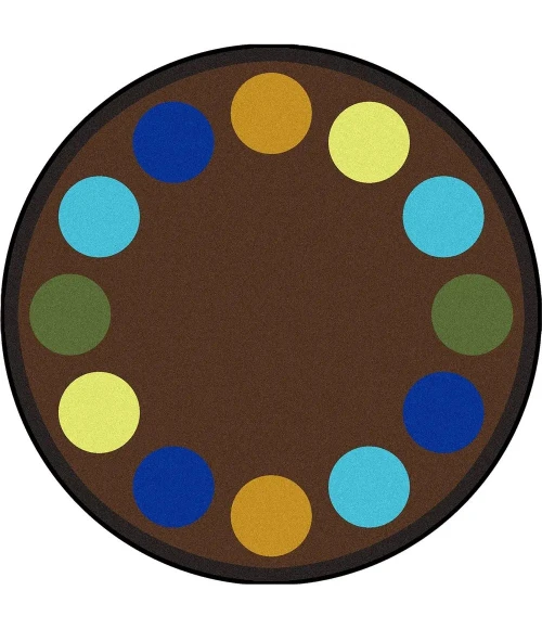 Joy Carpets Kid Essentials Earthtone Lots of Dots 13ft.2in. Round Rug