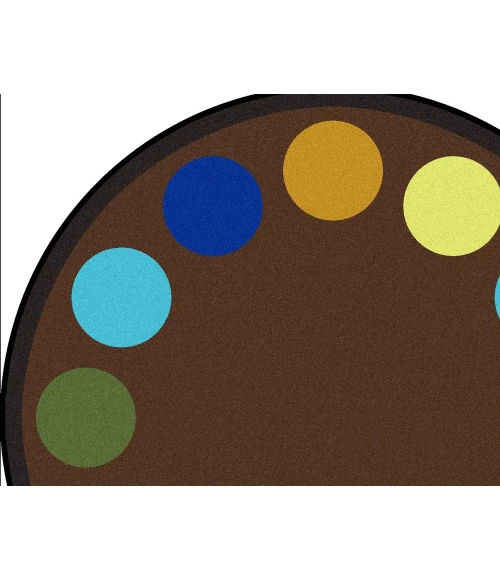 Joy Carpets Kid Essentials Earthtone Lots of Dots 13ft.2in. Round Rug