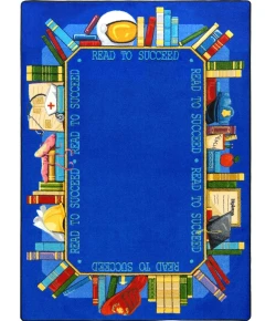 Joy Carpets Kid Essentials Multi Read to Succeed 7ft.8in. x 10ft.9in. Oval Rug