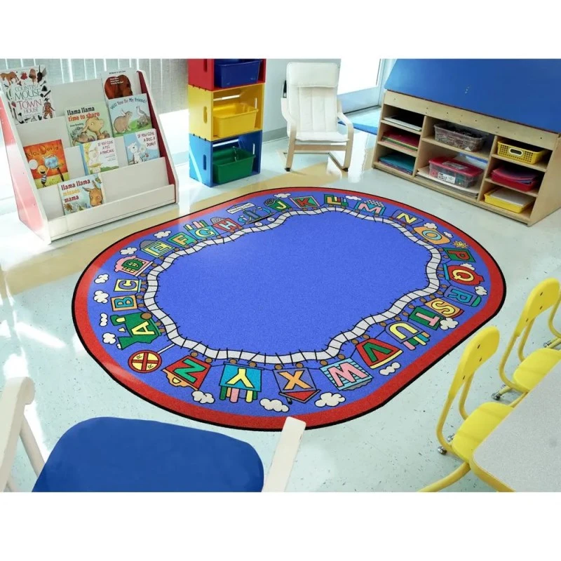 Joy Carpets Kid Essentials Multi Reading Train 13ft.2in. Round Rug