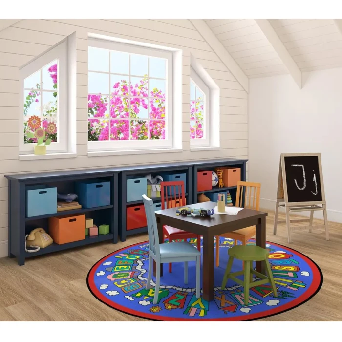 Joy Carpets Kid Essentials Multi Reading Train 5ft.4in. x 7ft.8in. Oval Rug