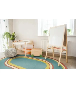 Joy Carpets Kid Essentials Beach Ripples 7ft.7in. Round Rug