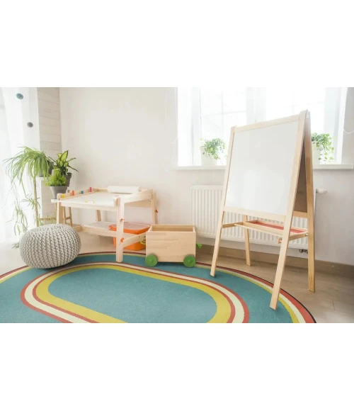 Joy Carpets Kid Essentials Beach Ripples 7ft.7in. Round Rug