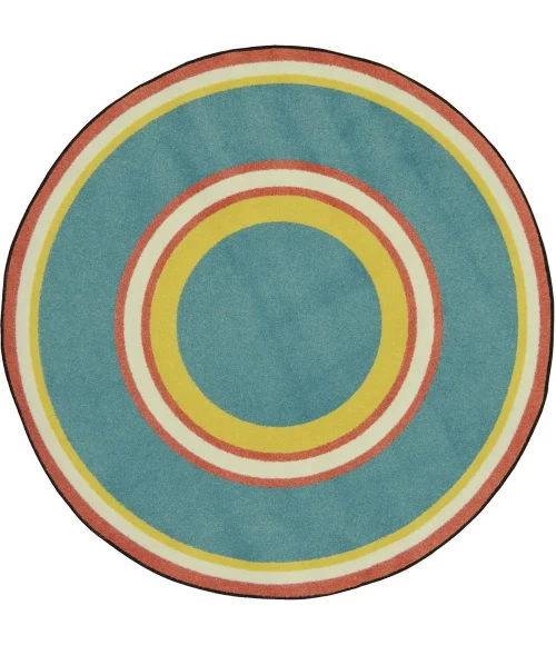 Joy Carpets Kid Essentials Beach Ripples 7ft.7in. Round Rug