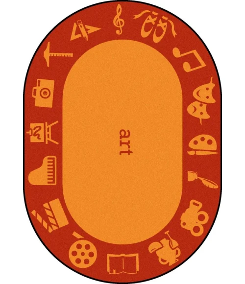 Joy Carpets Kid Essentials Art STEAM 5ft.4in. x 7ft.8in. Oval Rug