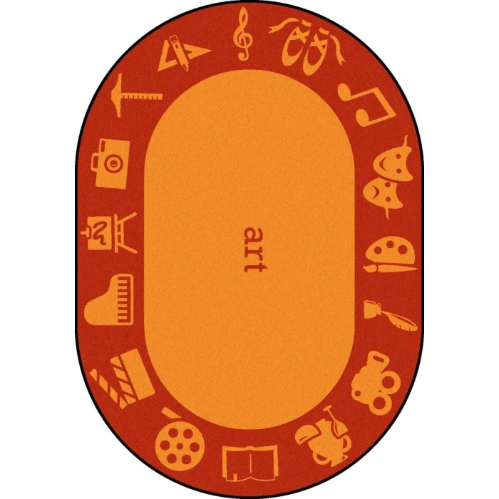 Joy Carpets Kid Essentials Art STEAM 5ft.4in. x 7ft.8in. Oval Rug