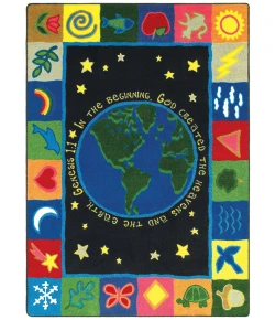 Joy Carpets Kid Essentials Multi In the Beginning 3ft.10in. x 5ft.4in. Rect. Rug