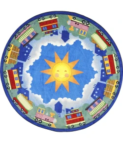 Joy Carpets Kid Essentials Multi In Training 3ft.10in. x 5ft.4in. Oval Rug