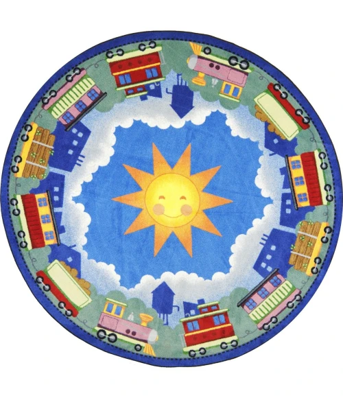 Joy Carpets Kid Essentials Multi In Training 3ft.10in. x 5ft.4in. Oval Rug