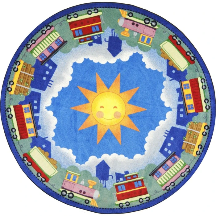 Joy Carpets Kid Essentials Multi In Training 3ft.10in. x 5ft.4in. Oval Rug