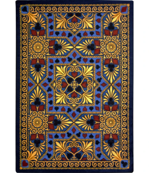 Joy Carpets Games People Play Navy Jackpot 3ft.10in. x 5ft.4in. Rect. Rug