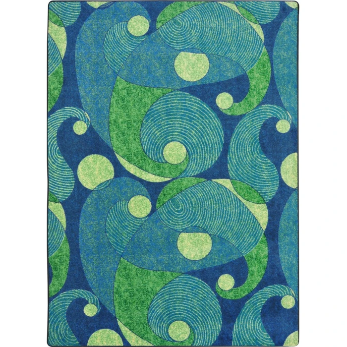 Joy Carpets Kid Essentials Blue/Teal Jazzy 5ft.4in. x 7ft.8in. Rect. Rug