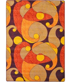 Joy Carpets Kid Essentials Orange/Purple Jazzy 7ft.8in. x 10ft.9in. Rect. Rug