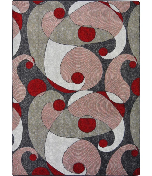Joy Carpets Kid Essentials Red/Gray Jazzy 3ft.10in. x 5ft.4in. Rect. Rug