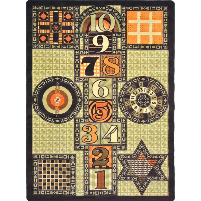 Joy Carpets Kid Essentials Autumn Games Galore 5ft.4in. x 7ft.8in. Rect. Rug