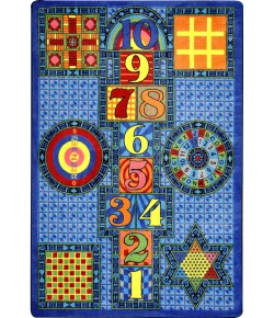 Joy Carpets Kid Essentials Sapphire Games Galore 10ft.9in. x 13ft.2in. Rect. Rug