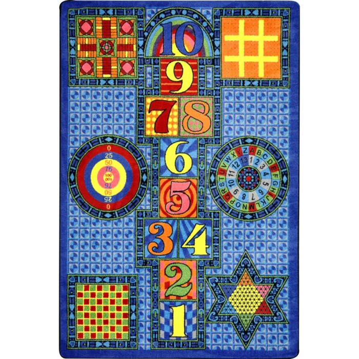 Joy Carpets Kid Essentials Sapphire Games Galore 10ft.9in. x 13ft.2in. Rect. Rug