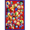 Joy Carpets Kid Essentials Red Joyful Faces 10ft.9in. x 13ft.2in. Rect. Rug