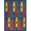 Joy Carpets Playful Patterns Rainbow Jumbo Crayons 3ft.10in. x 5ft.4in. Rect. Rug