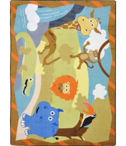 Joy Carpets Kid Essentials Multi Jungle Babies 5ft.4in. x 7ft.8in. Rect. Rug