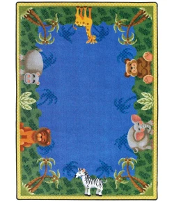 Joy Carpets Kid Essentials Multi Jungle Friends 3ft.10in. x 5ft.4in. Rect. Rug