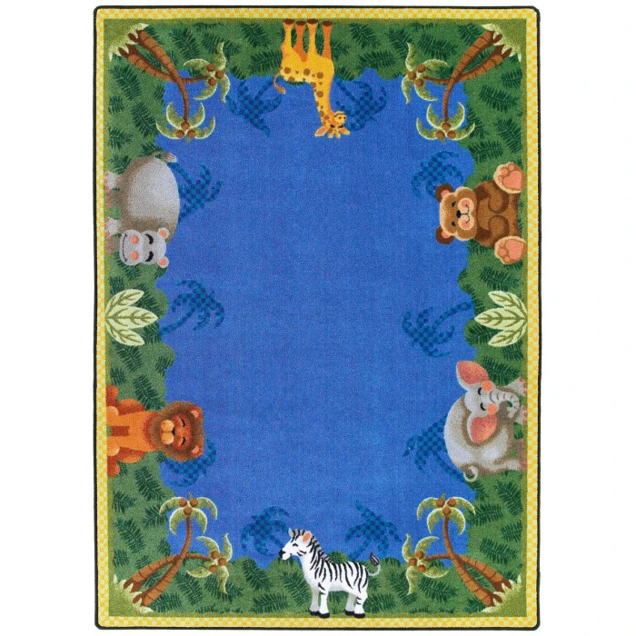 Joy Carpets Kid Essentials Multi Jungle Friends 3ft.10in. x 5ft.4in. Rect. Rug