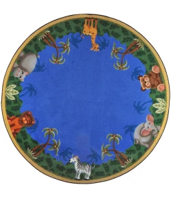 Joy Carpets Kid Essentials Multi Jungle Friends 5ft.4in. Round Rug