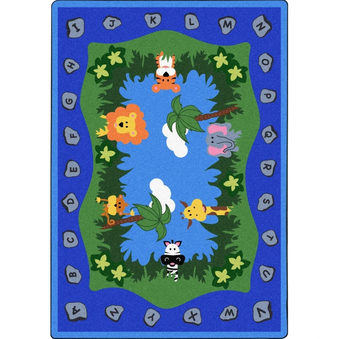 Joy Carpets Kid Essentials Multi Jungle Peeps 5ft.4in. x 7ft.8in. Rect. Rug