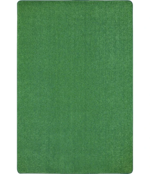 Joy Carpets Kid Essentials Grass Green Just Kidding 6ft. x 9ft. Oval Rug