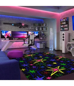 Joy Carpets Neon Lights Fluorescent Kapow 12ft. x 7ft.6in. Rect. Rug