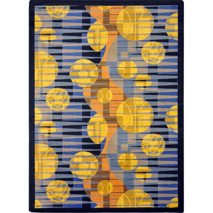 Joy Carpets Games People Play Blue Keeping Score 5ft.4in. x 7ft.8in. Rect. Rug