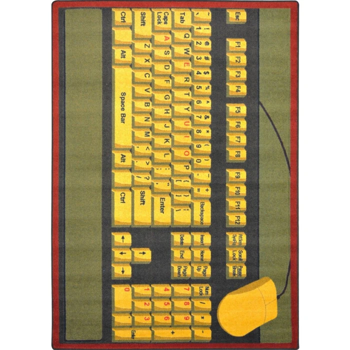 Joy Carpets Kid Essentials Brown Keyboard Connection 10ft.9in. x 13ft.2in. Rect. Rug