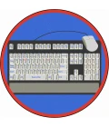 Joy Carpets Kid Essentials Gray Keyboard Connection 5ft.4in. Round Rug