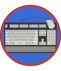 Joy Carpets Kid Essentials Gray Keyboard Connection 13ft.2in. Round Rug