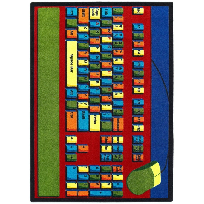Joy Carpets Kid Essentials Multi Keyboard Connection 10ft.9in. x 13ft.2in. Rect. Rug