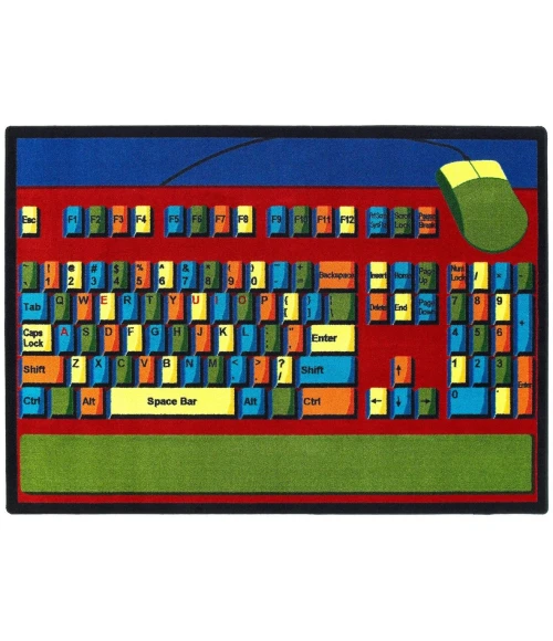 Joy Carpets Kid Essentials Multi Keyboard Connection 13ft.2in. Round Rug