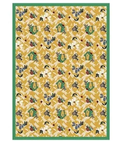 Joy Carpets Kaleidoscope Gold Flower Garden 3ft. 10in. x 5ft. 4in. Rect. Rug