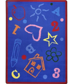 Joy Carpets Playful Patterns Rainbow Kid Art 5ft.4in. x 7ft.8in. Rect. Rug