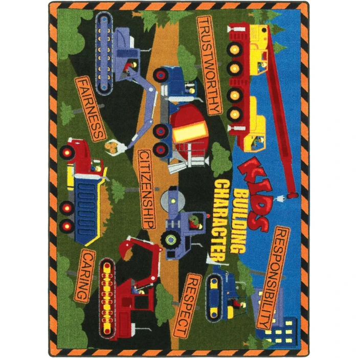 Joy Carpets Kid Essentials Multi Kid Building Character 5ft.4in. x 7ft.8in. Rect. Rug