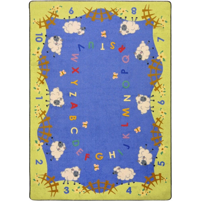 Joy Carpets Kid Essentials Multi Lamby Pie 7ft.7in. Round Rug