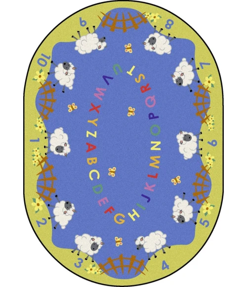 Joy Carpets Kid Essentials Multi Lamby Pie 13ft.2in. Round Rug