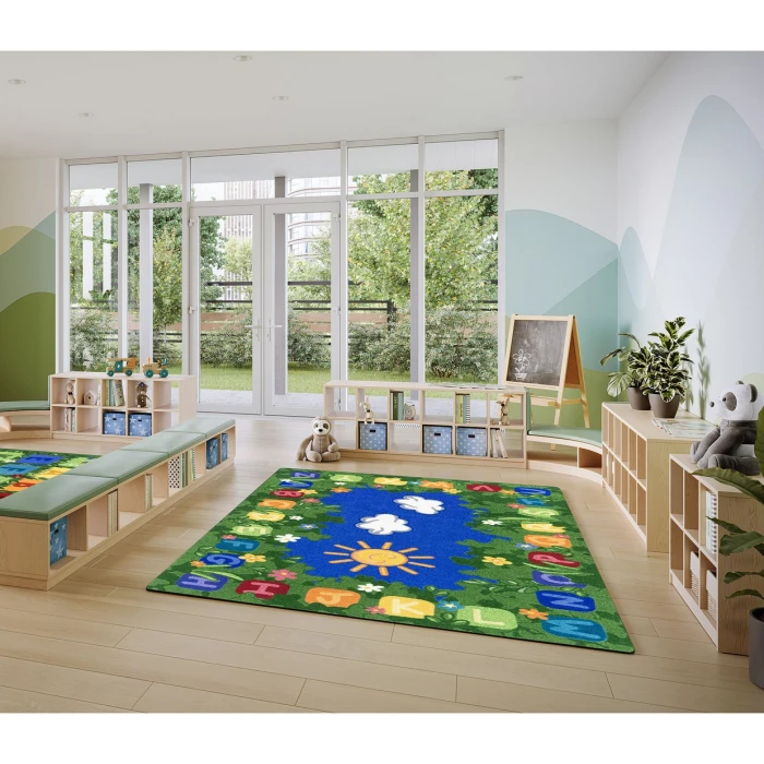 Joy Carpets Kid Essentials Multi Learning Garden 7ft. 8in. x 10ft. 9in. Rect. Rug
