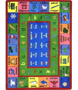 Joy Carpets Kid Essentials Multi LenguaLink (French) 7ft.8in. x 10ft.9in. Rect. Rug
