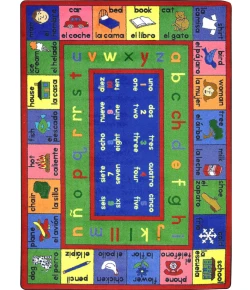 Joy Carpets Kid Essentials Multi LenguaLink (Spanish) 10ft.9in. x 13ft.2in. Rect. Rug