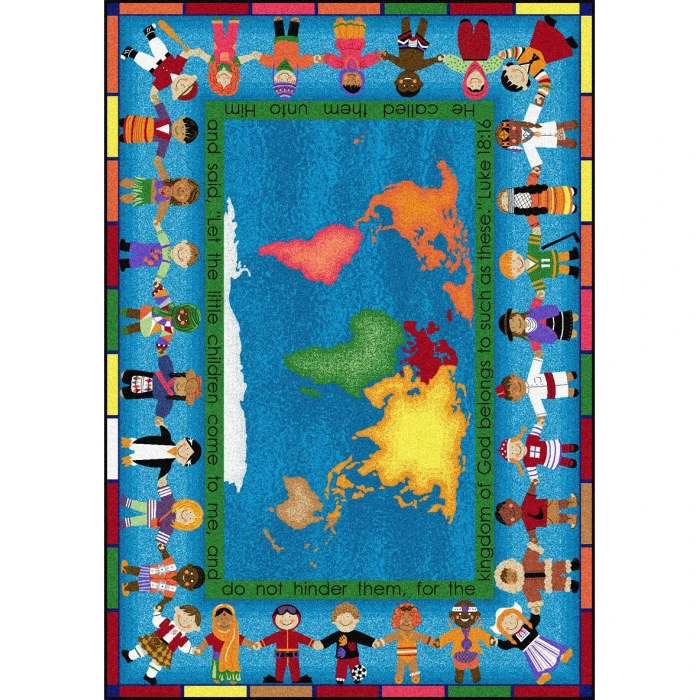 Joy Carpets Kid Essentials Multi Let the Children Come 10ft.9in. x 13ft.2in. Rect. Rug