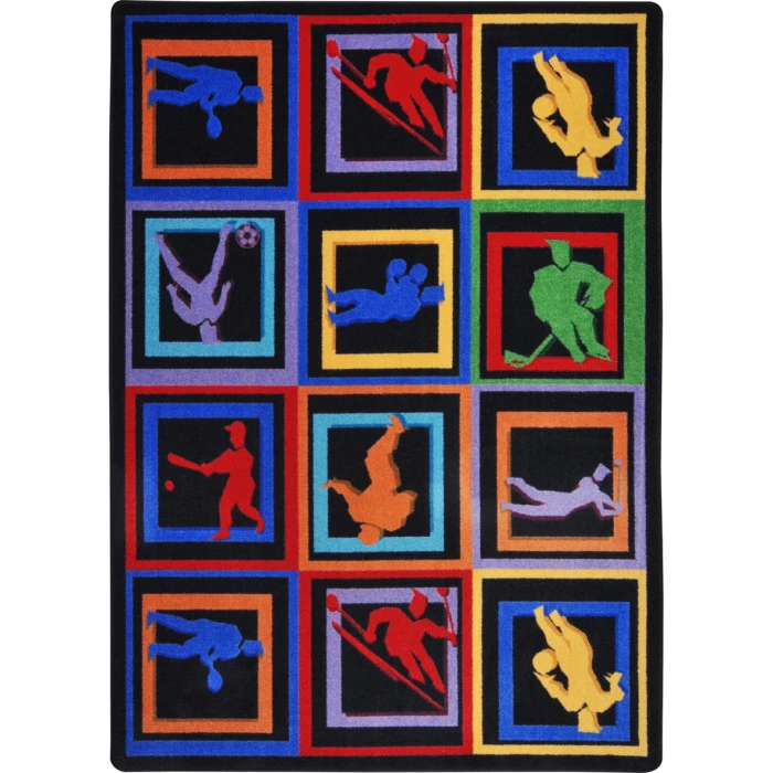 Joy Carpets Games People Play Multi Let the Games Begin 5ft.4in. x 7ft.8in. Rect. Rug