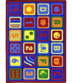 Joy Carpets Kid Essentials Multi Letters Count 5ft.4in. x 7ft.8in. Rect. Rug