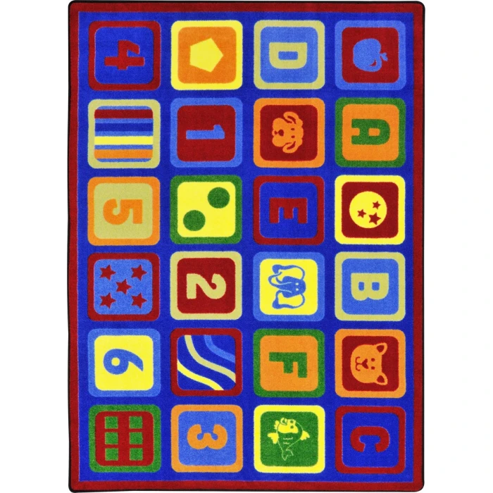 Joy Carpets Kid Essentials Multi Letters Count 5ft.4in. x 7ft.8in. Rect. Rug